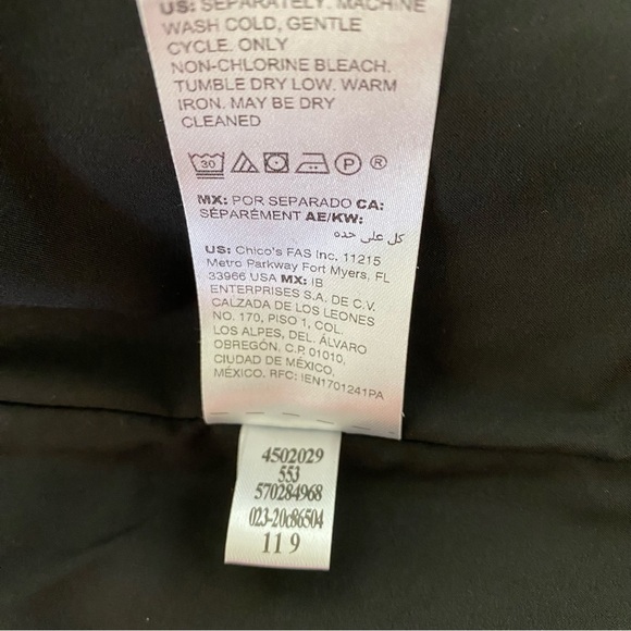 CHICO’S Jacquard  Animal Print Open Front 3/4 Sleeve Jacket Size 8 NWT - Picture 7 of 8